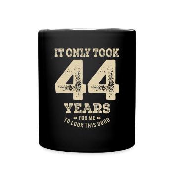 Funny 44th Birthday Age 44 Years Old - Full Colour Mug - black - Front