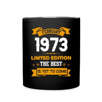 February 1973 Birthday present - Full Colour Mug - black - Front