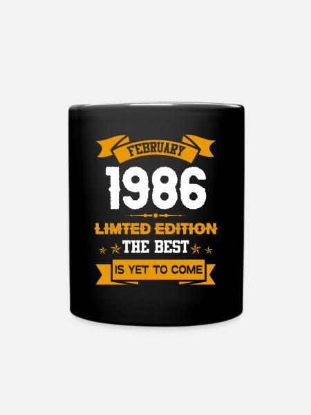 February 1986 Birthday present - Full Colour Mug - black