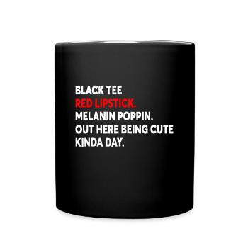 Rouge à lèvres noir rouge mélanine Poppin ici Outsideblac - Mug uni - noir - Devant