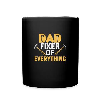 Father's Day Dad fixer of everything Papa Daddy - Full Colour Mug - black - Front