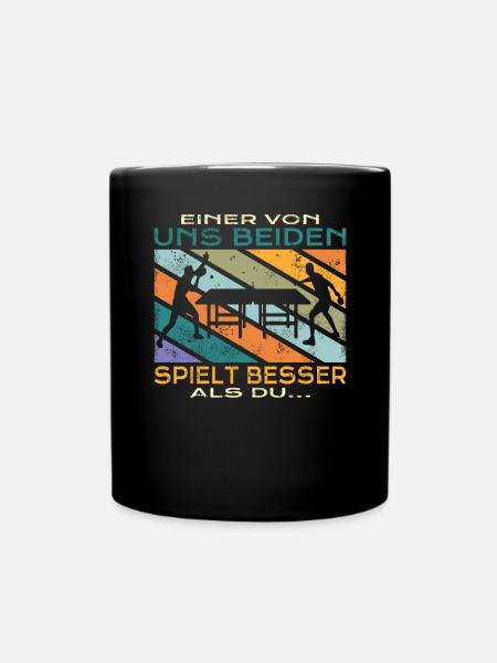 Tischtennis Zubehör Pingpong Motiv - Tasse einfarbig - Schwarz