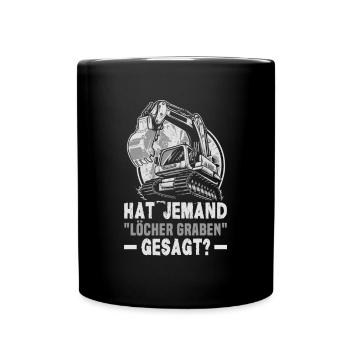 Kranführer Design für Baggerfahrer und Bauarbeiter - Tasse einfarbig - Schwarz - Vorne