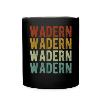Wadern Stadt Retro Vintage - Tasse einfarbig - Schwarz - Vorne
