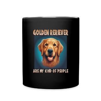Hunde Spruch Golden Retriever Design - Tasse einfarbig - Schwarz - Vorne