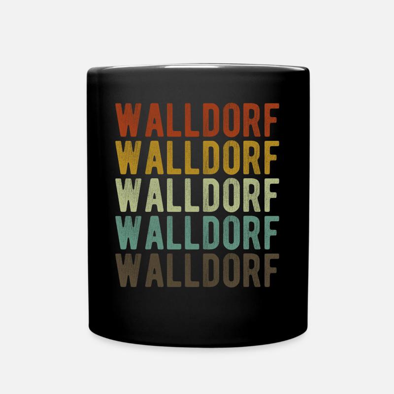 Walldorf Stadt Retro Vintage - Tasse einfarbig - Schwarz