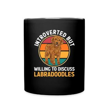 Labradoodle Dog - Full Colour Mug - black - Front