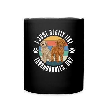 Labradoodle Hund - Tasse einfarbig - Schwarz - Vorne