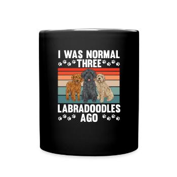 Labradoodle Hund - Tasse einfarbig - Schwarz - Vorne