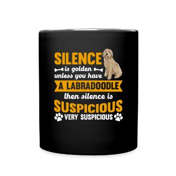 Labradoodle Dog - Full Colour Mug - black - Front