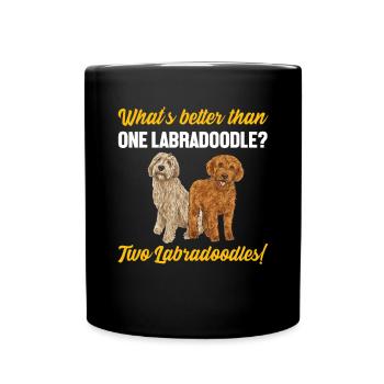 Labradoodle Dog - Full Colour Mug - black - Front