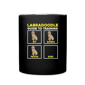Labradoodle Dog - Full Colour Mug - black - Front