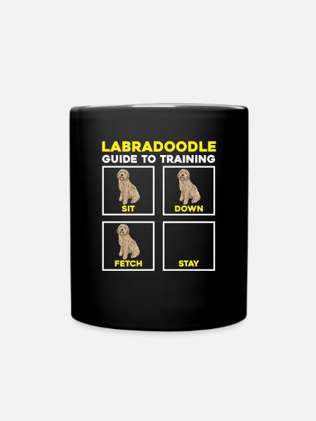 Labradoodle Hund - Tasse einfarbig - Schwarz