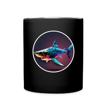 Shark Orca Polygon Geometric Underwater World Ocean - Mug uni - noir - Devant