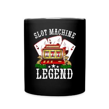 Casino Gambling Slot Machine Card Game - Full Colour Mug - black - Front