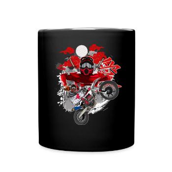 Motocross / Enduro / Freestyle mx / Dirtbike retro - Full Colour Mug - black - Front