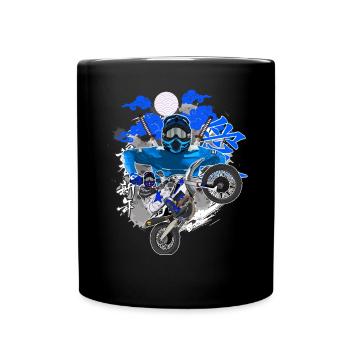 Motocross / Enduro / Freestyle mx / Dirtbike retro - Tasse einfarbig - Schwarz - Vorne