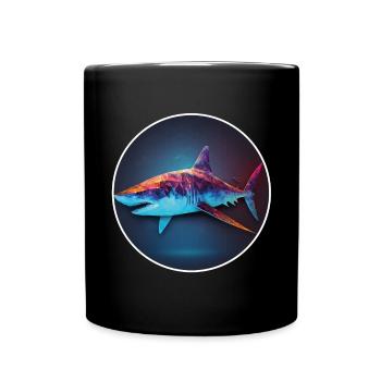 Shark Orca Polygon Geometric Underwater World Ocean - Mug uni - noir - Devant