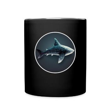 Shark Orca Polygon Geometric Underwater World Ocean - Mug uni - noir - Devant