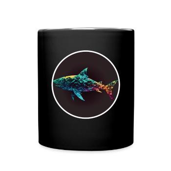 Shark Orca Polygon Geometric Underwater World Ocean - Mug uni - noir - Devant