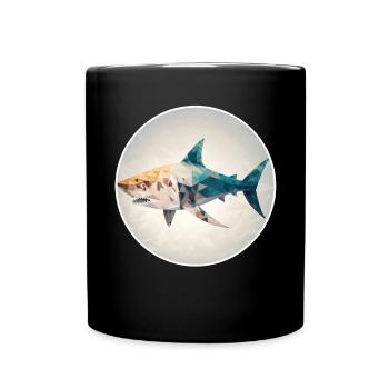 Shark Orca Polygon Geometric Underwater World Ocean - Mug uni - noir - Devant