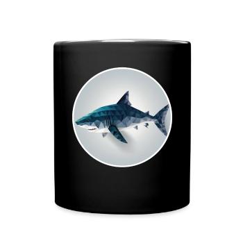 Shark Orca Polygon Geometric Underwater World Ocean - Mug uni - noir - Devant