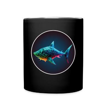 Shark Orca Polygon Geometric Underwater World Ocean - Mug uni - noir - Devant