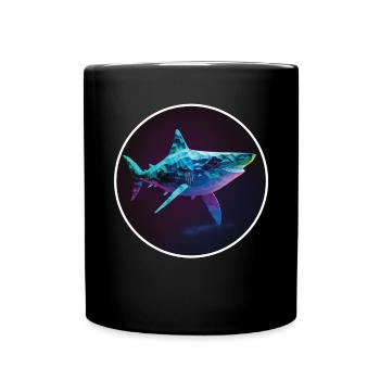 Shark Orca Polygon Geometric Underwater World Ocean - Mug uni - noir - Devant