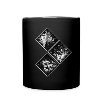 Polygon Geometric Abstract Heart - Full Colour Mug - black - Front