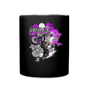 Supermoto / Supermotard / Supermoto Wheelie Biker - Mug uni - noir - Devant
