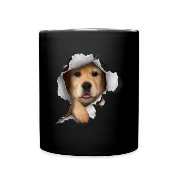 Golden Retriever Tshirt, Golden Dog Shirt, Dog Tsh - Full Colour Mug - black - Front