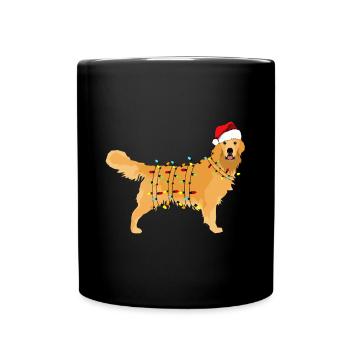 Weihnachten Golden Retriever Frohes Neues Jahr Geschenk für - Tasse einfarbig - Schwarz - Vorne