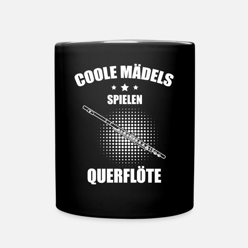 Querflöte Querflötenspieler Querflötist - Tasse einfarbig - Schwarz