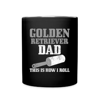 Hommes Golden Retriever Papa Chien Cheveux Drôle Golden Re - Mug uni - noir - Devant