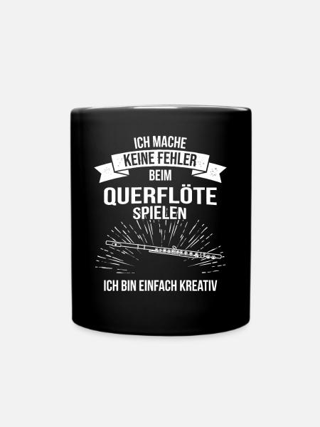 Querflöte Querflötenspieler Querflötist - Tasse einfarbig - Schwarz