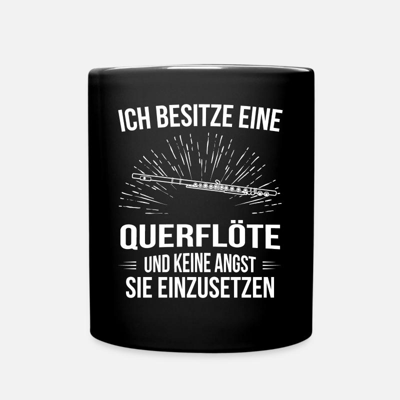 Querflöte Querflötenspieler Querflötist - Tasse einfarbig - Schwarz