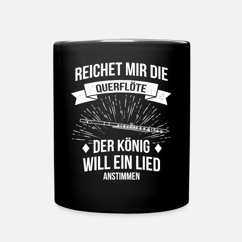 Querflöte Querflötenspieler Querflötist - Tasse einfarbig - Schwarz