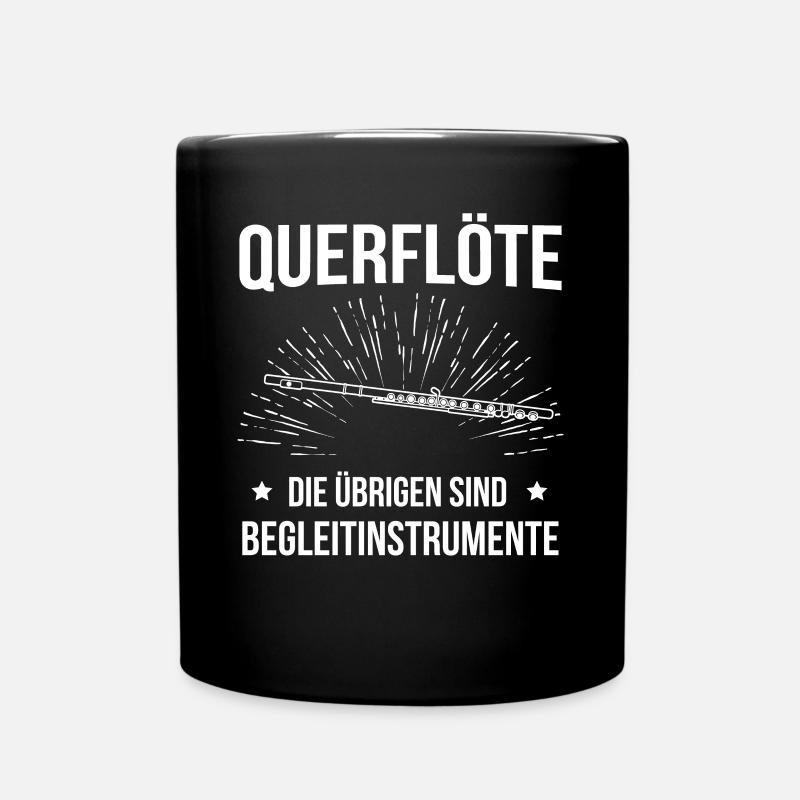 Querflöte Querflötenspieler Querflötist - Tasse einfarbig - Schwarz