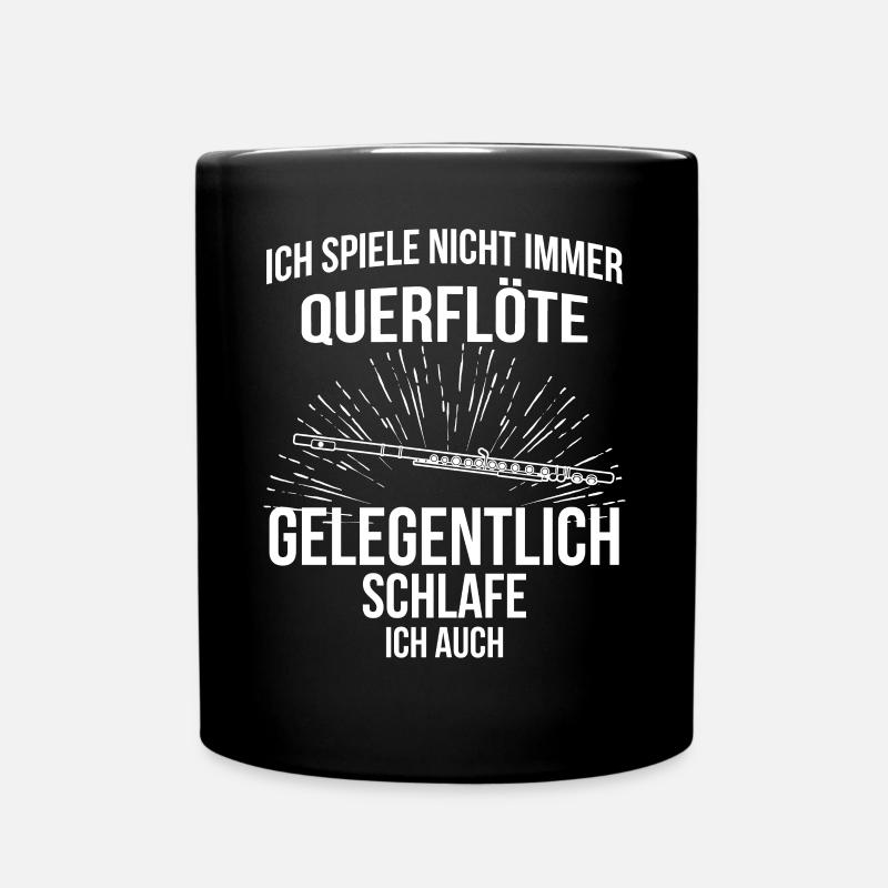 Querflöte Querflötenspieler Querflötist - Tasse einfarbig - Schwarz