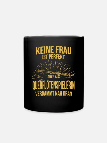 Querflöte Querflötenspieler Querflötist - Tasse einfarbig - Schwarz