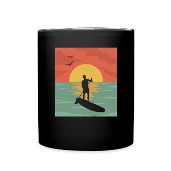 SUP Vintage Stand Up Paddle Rétro - Mug uni - noir - Devant