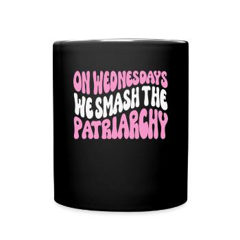 Le mercredi, nous écrasons le patriarcat féministe - Mug uni - noir - Devant