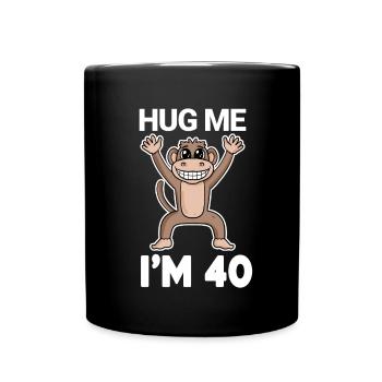40 Geburtstag - 40 Jahre - Umarmung - Tasse einfarbig - Schwarz - Vorne