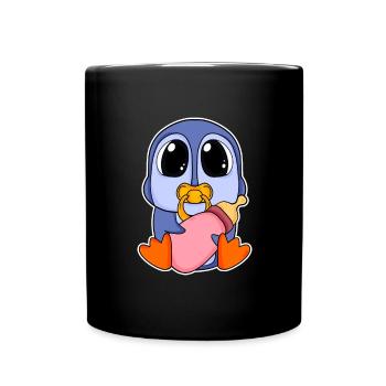 Baby Penguin Motif - Full Colour Mug - black - Front