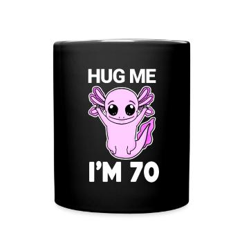 70th Birthday - 70 Years Old - Hug - Full Colour Mug - black - Front