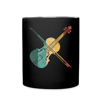 Violin Violinist Retro Vintage - Full Colour Mug - black - Front