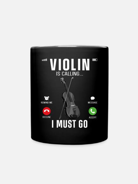Violin Violinist Phone Display - Tasse einfarbig - Schwarz