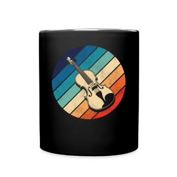 Violin Violinist Retro Vintage - Full Colour Mug - black - Front