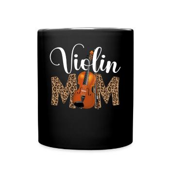 Violon Violoniste Maman Guépard - Mug uni - noir - Devant