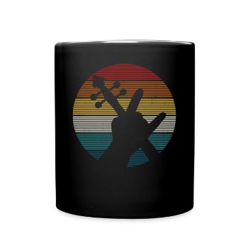 Violin Violinist Retro Vintage - Full Colour Mug - black - Front